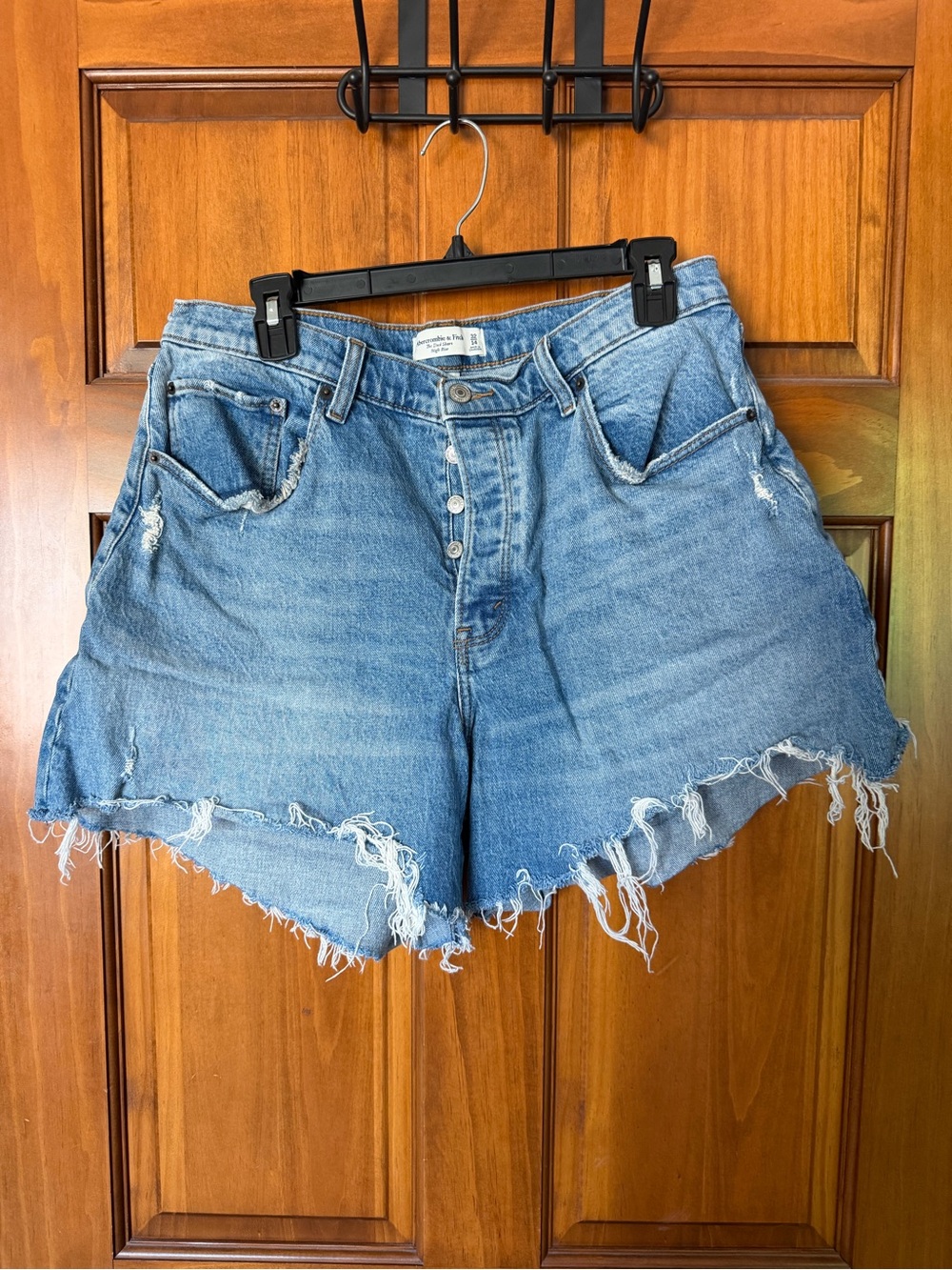 Abercrombie & Fitch Light Blue Distressed Denim Jean Shorts